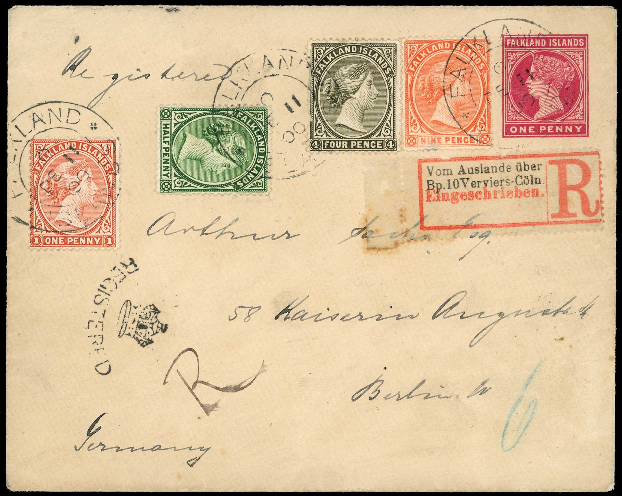 1901 1d carmine-rose stationery envelope...