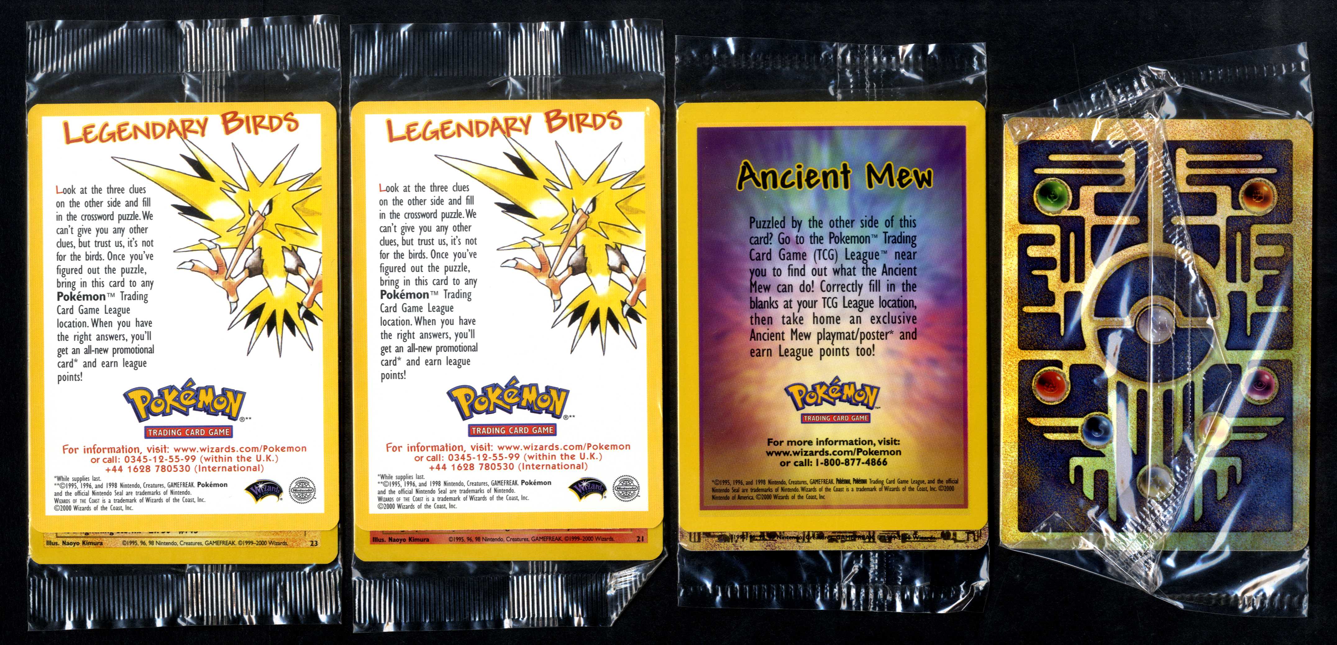 x4 Sealed Black Star Promo set - Zapdos, Moltres, Ancient Mew x2