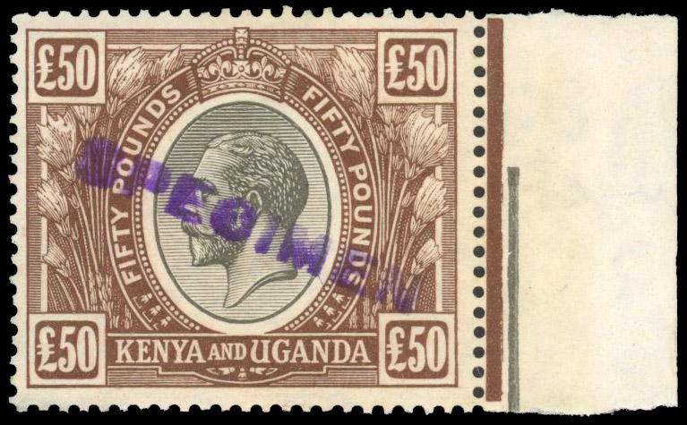 KUT SG 103 £50 local Specimen