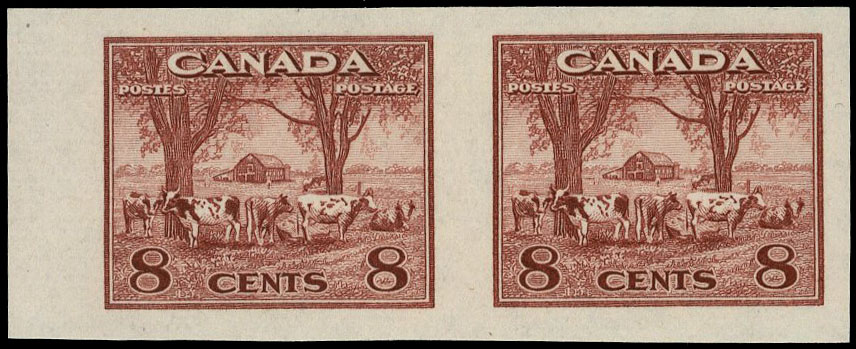Canada SG 382 imperforate pair mint
