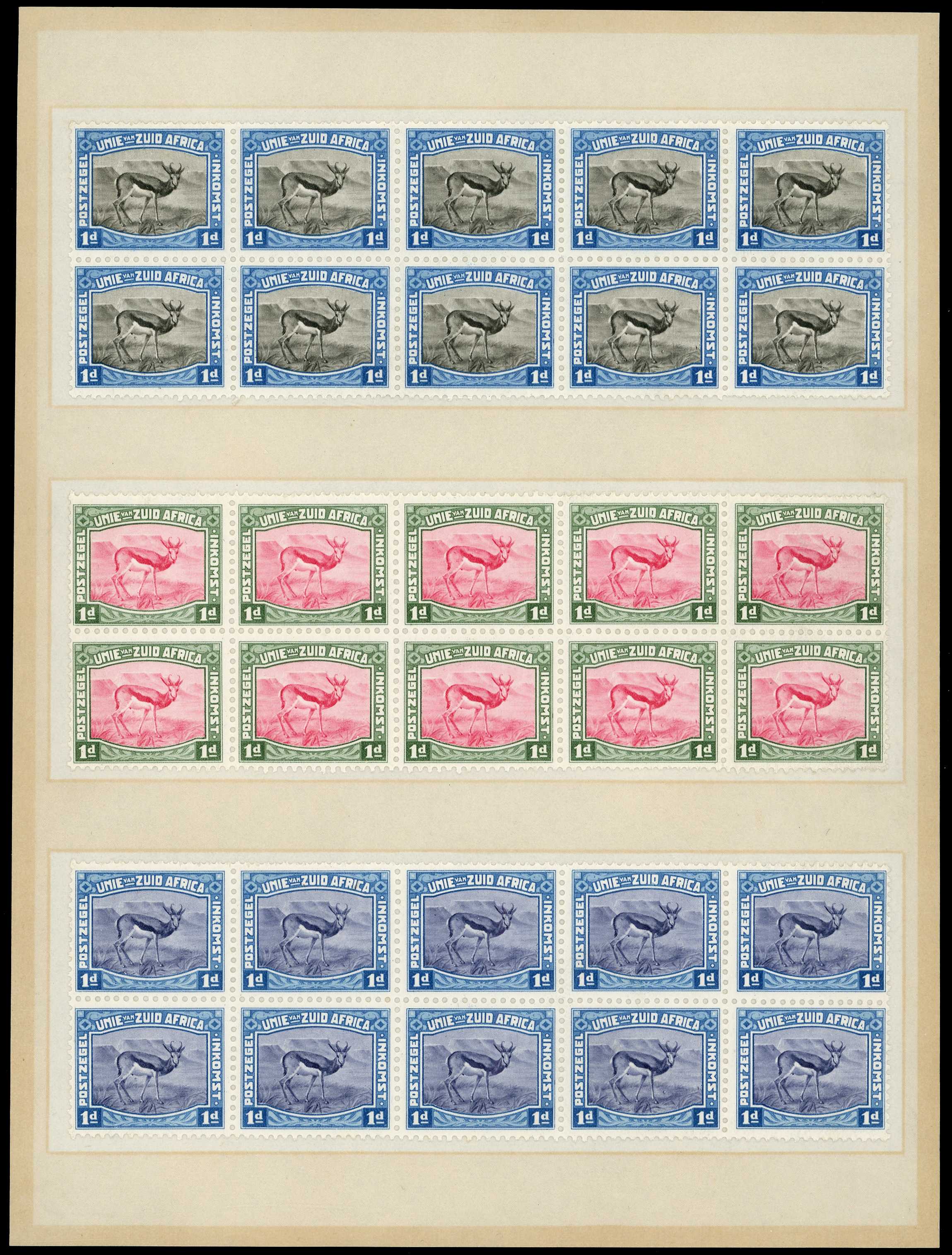 1923 Harrison 1d Springbok essays....