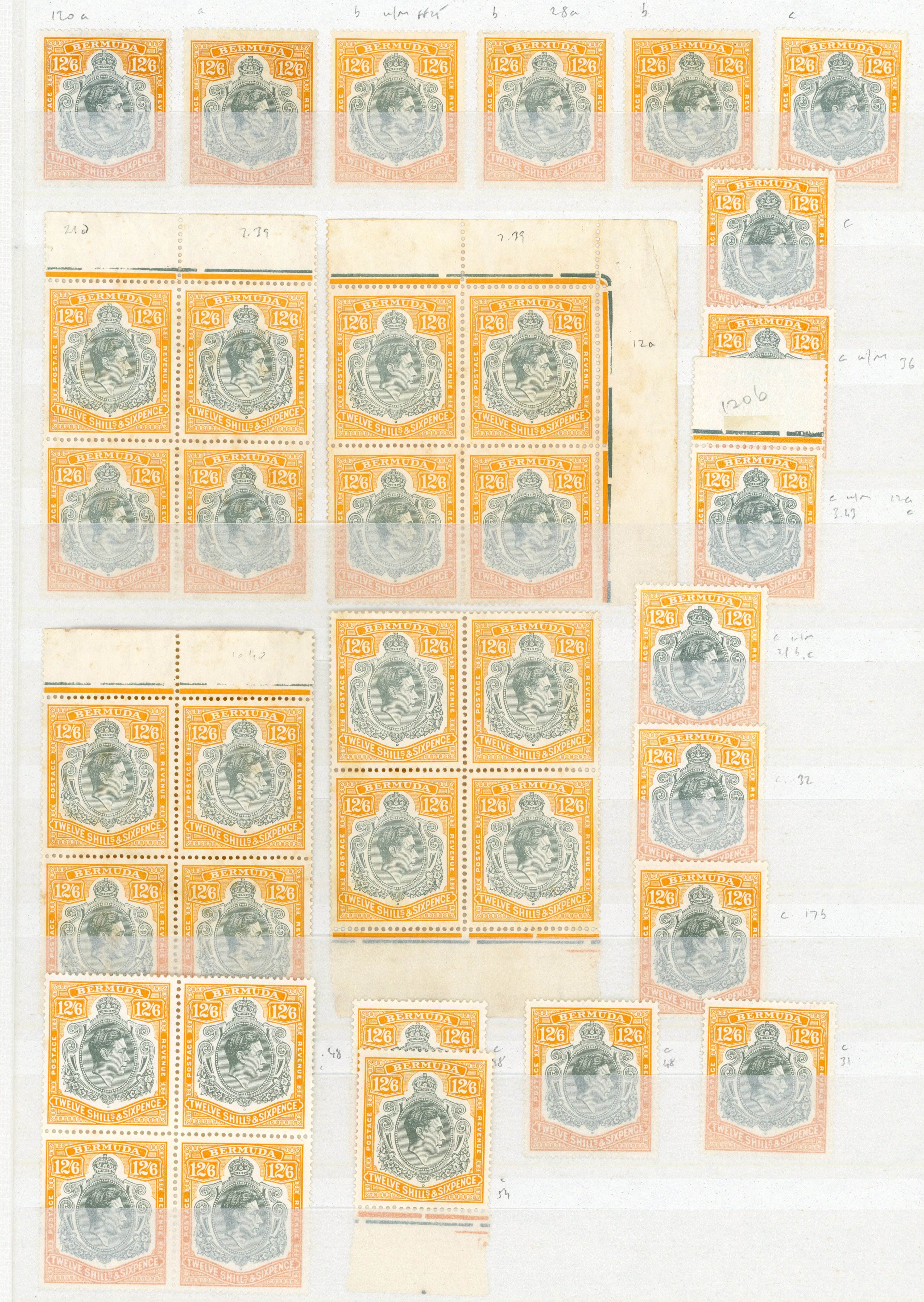 Bermuda SG 120a/e range mint