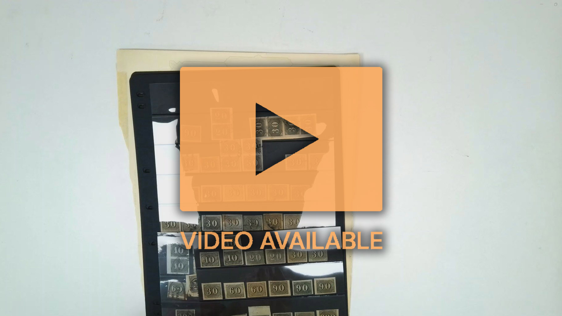 Brazil 1850 Vertical Numerals duplicated unused and used values on stocksheets