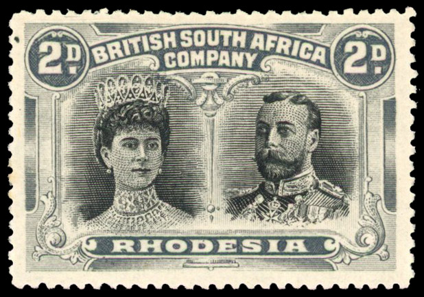 RSC F 2d black and (light) grey-black, #43 printer's mark mint