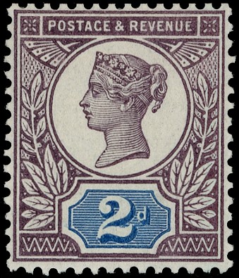 1899 Jubilee 2d colour trial, head plate in purple and duty plate in deep...