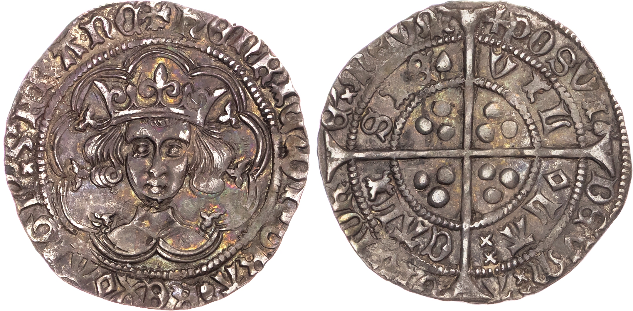 Henry VI (First Reign, 1422-1461), AR Groat, Pinecone-Mascle issue (c. 1431-1432/3), Calais mint, mm. cross patonce.