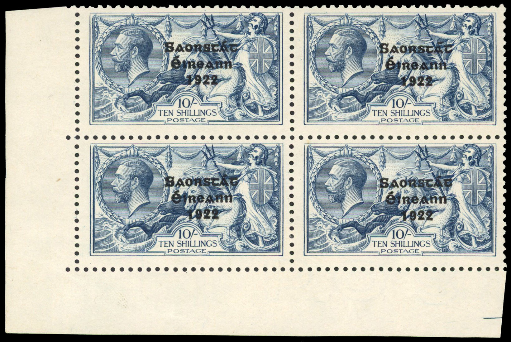 Ireland 1925-28 10s wide opt Flat accent on a