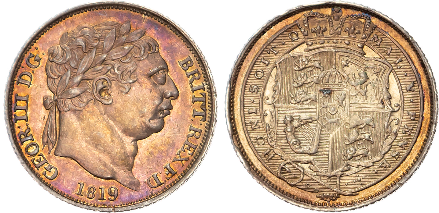 George III (1760-1820), Sixpence, 1819, laureate head