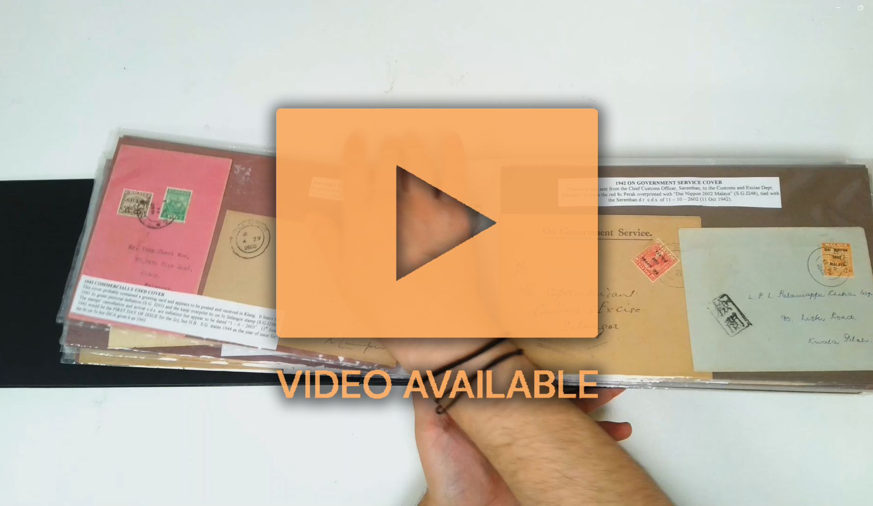 Malaya Japanese Occupation 1941-5 Postal History collection