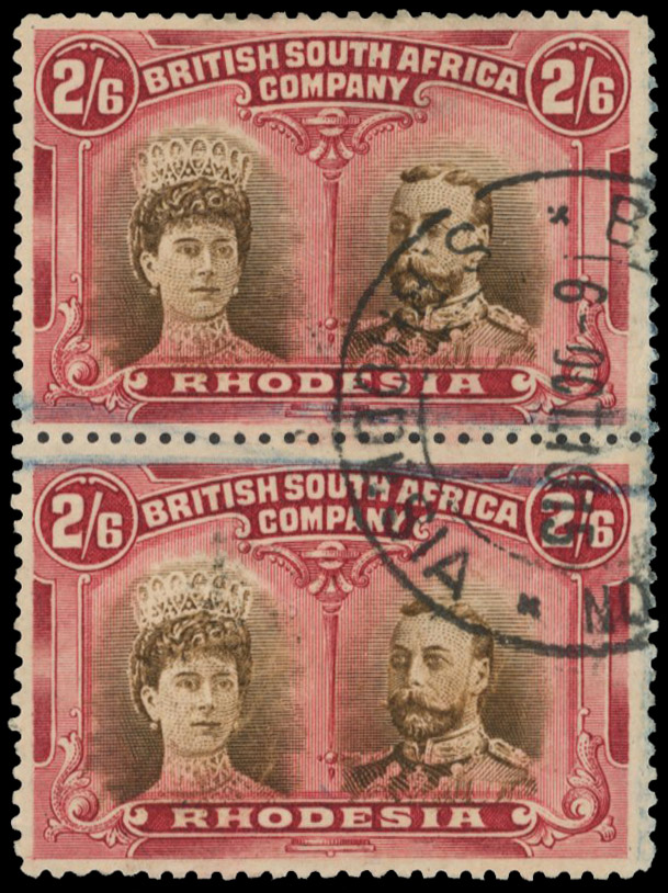 2s6d deep brown and brown-lake RSC E vertical pair, positions 31 and 36 used