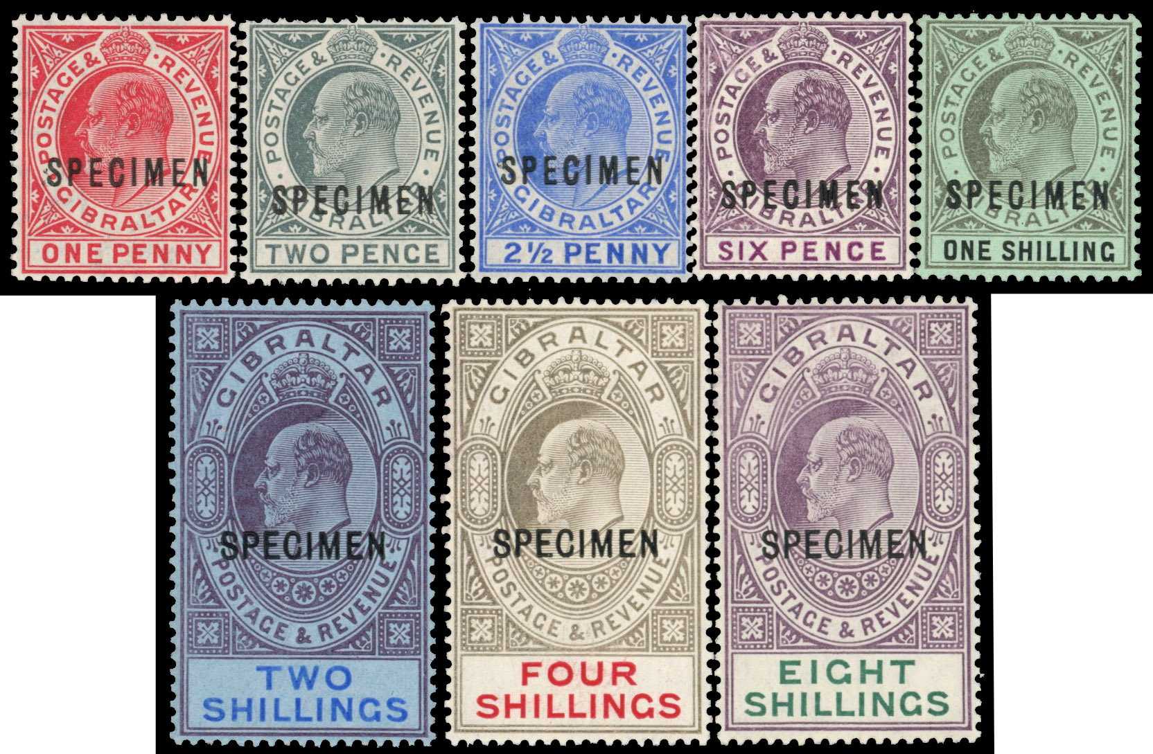 Gibraltar SG 67s-74s Specimens