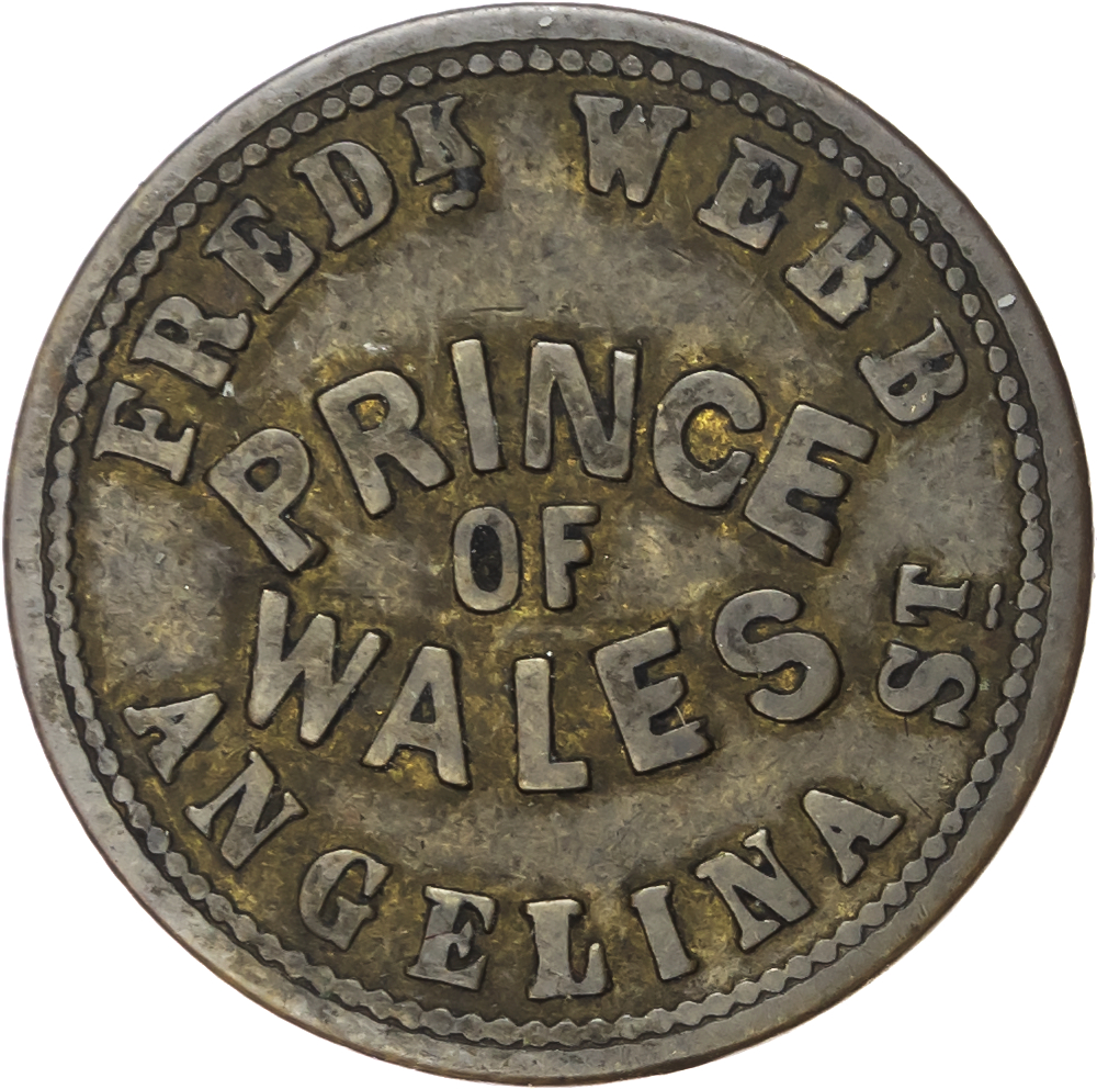 Lot of 5 coins - West Mids. Birmingham Highgate , Angelina St., Prince of Wales, 2½.d. 24.5mm. Fredk Webb, aVF; 3d...