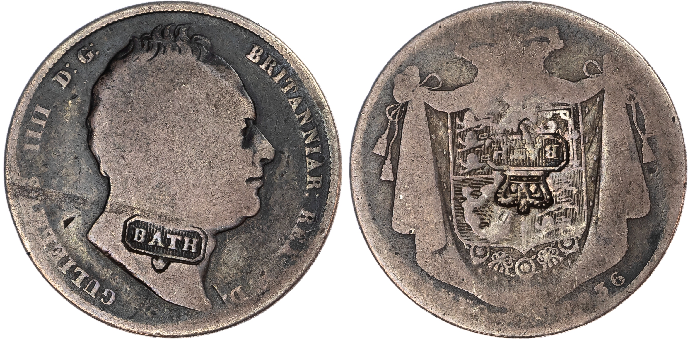 Great Britain, Hanover. William IV AR Counterstamped 1/2 Crown. 1836.