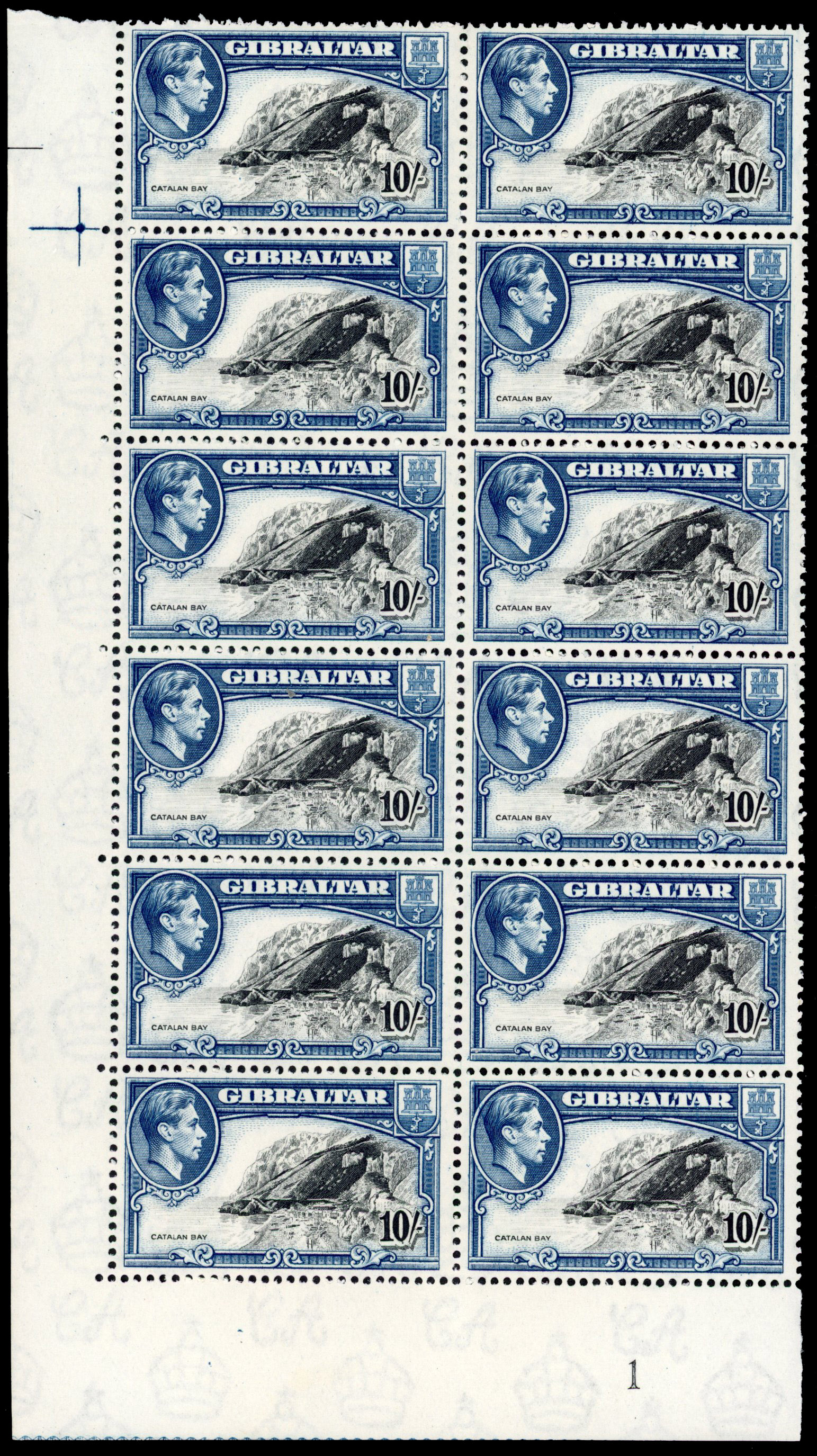 Gibraltar SG 130a Plate block mint