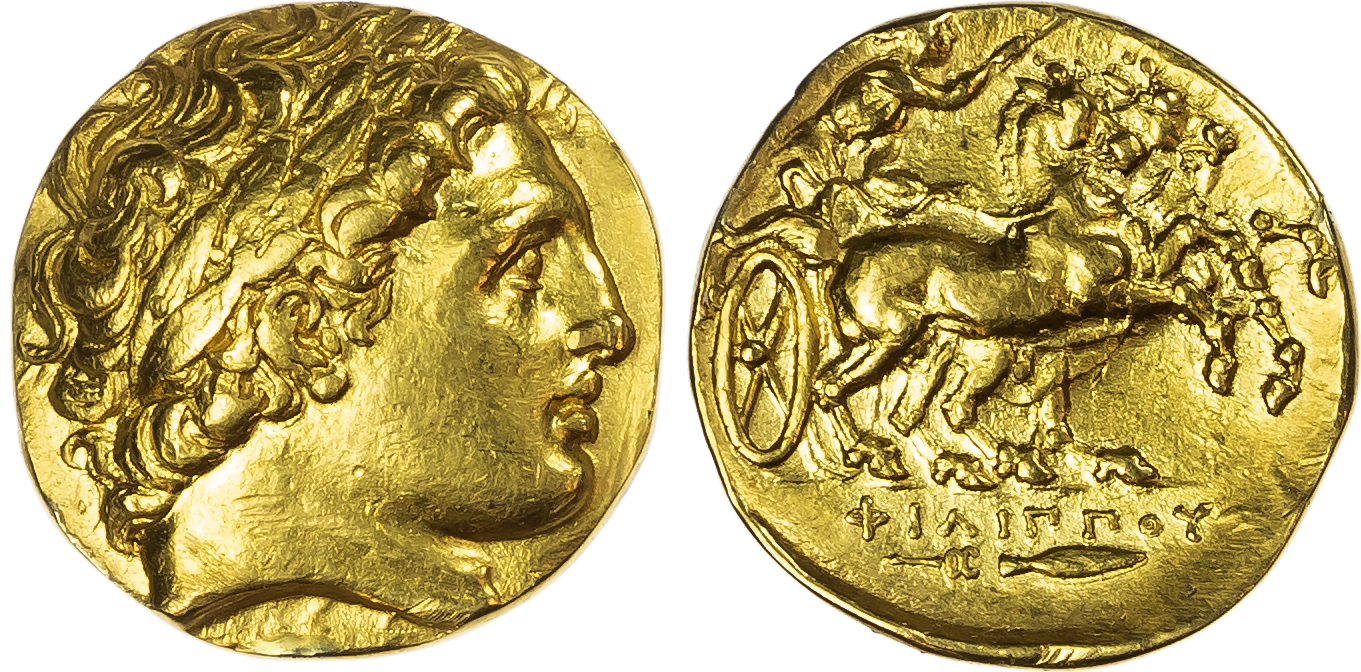 Kingdom of Macedon, Philip II (359-336 BC) AV Stater, posthumous issue, mint of Kolophon, c. 323-316 BC, 8.37g.