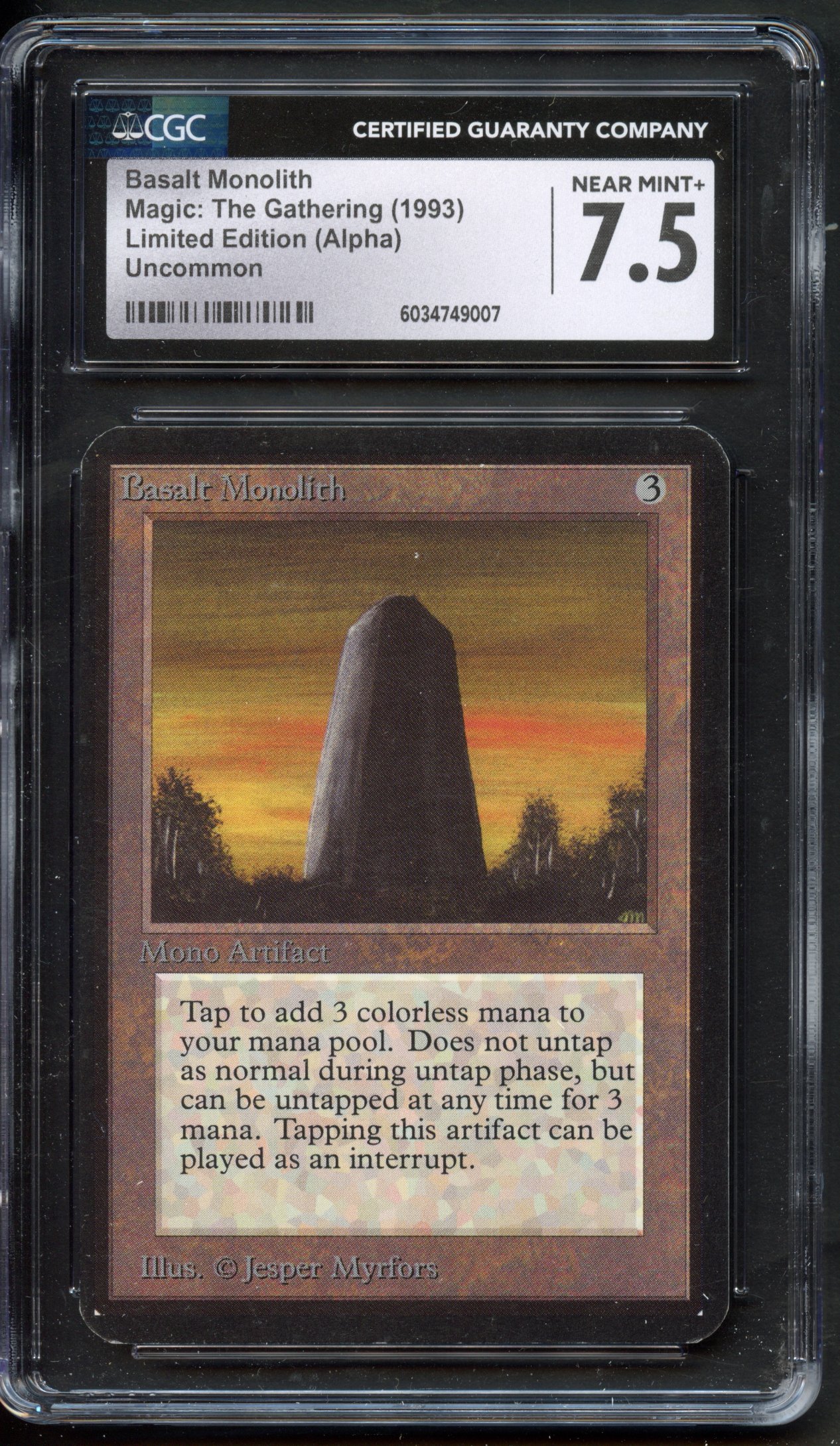 CGC 7.5 Basalt Monolith - Limited Edition Alpha