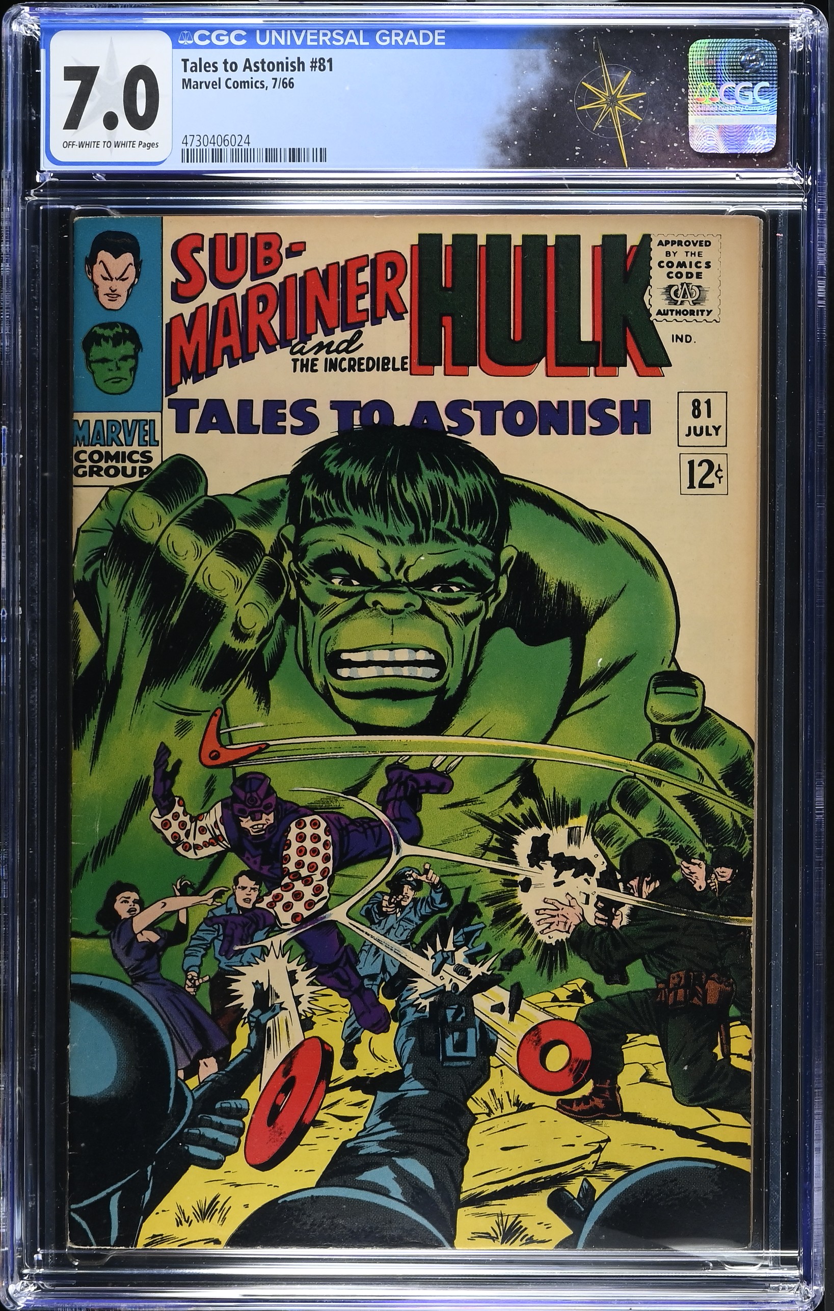 Tales to Astonish #81 CGC 7.0 1st Appearance of Boomerang (Fred Myers) (Marvel Comics, 1966) Off-White to White Pages