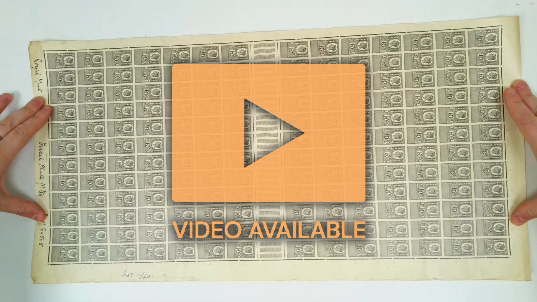 GB Unappropriated Die KG VI 15s black plate proof complete sheet