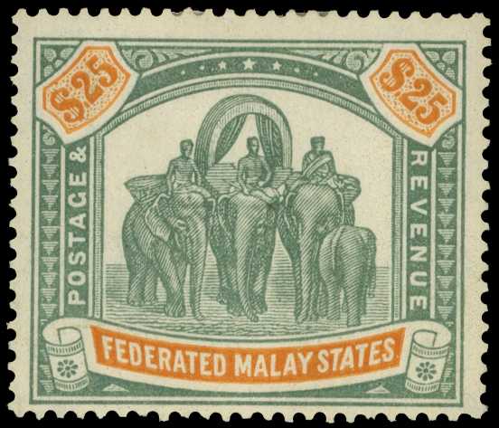 1922-34 Wmk Multi Script CA $25 green and...
