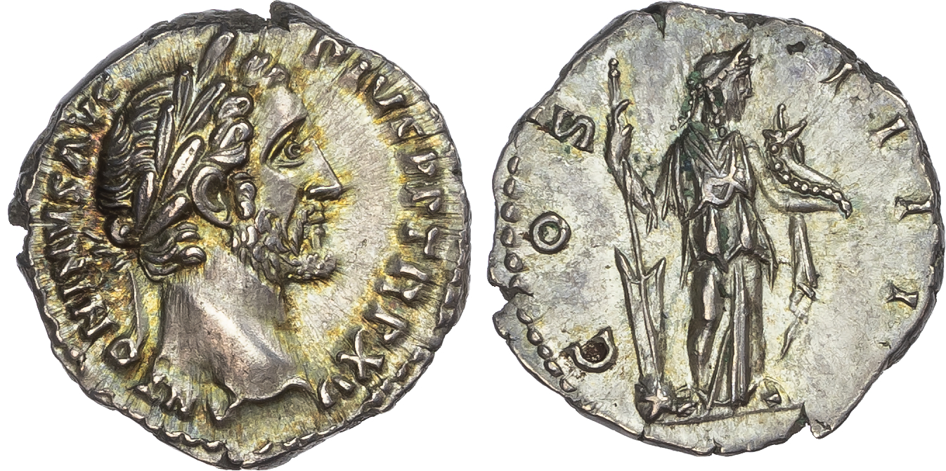 Antoninus Pius (AD 138-161) AR Denarius, Rome, AD 153-154, 3.26g.