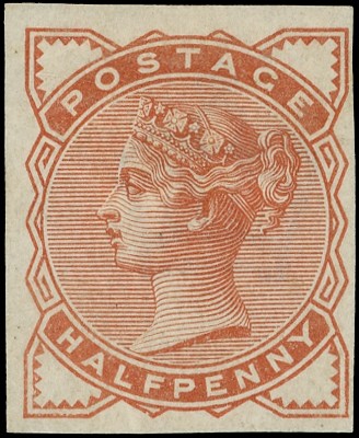 Great Britain 1884 ½d colour trial in orange-brown SG 187var