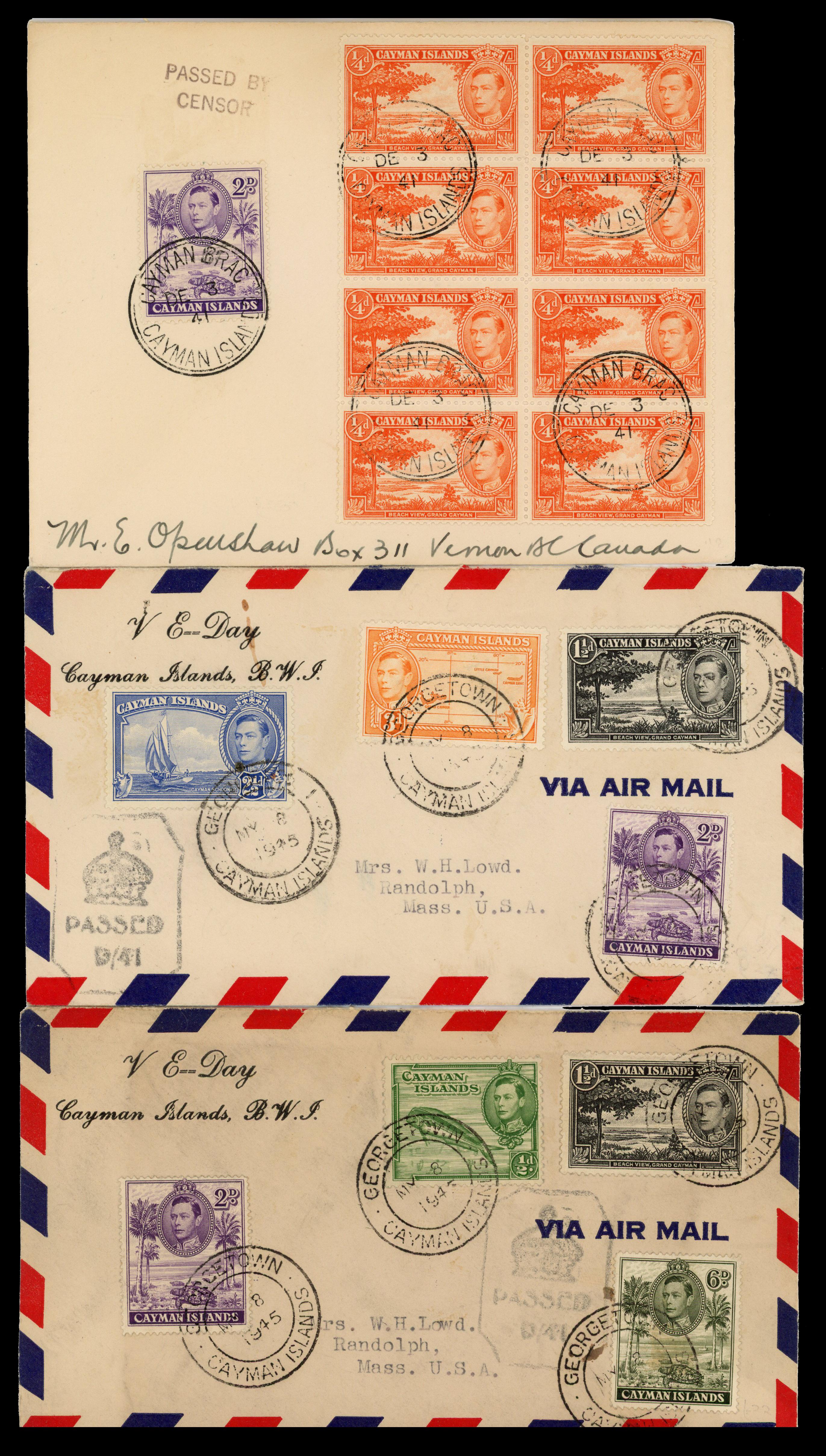 Cayman Islands WW2 Censor covers