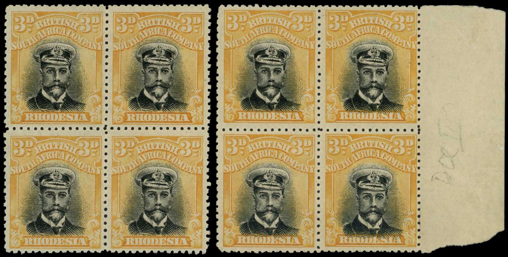 1918-21 3d Head Die IIIB, perf 14, toned...