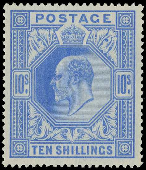 1902 10/- ultramarine unmounted o.g.,...