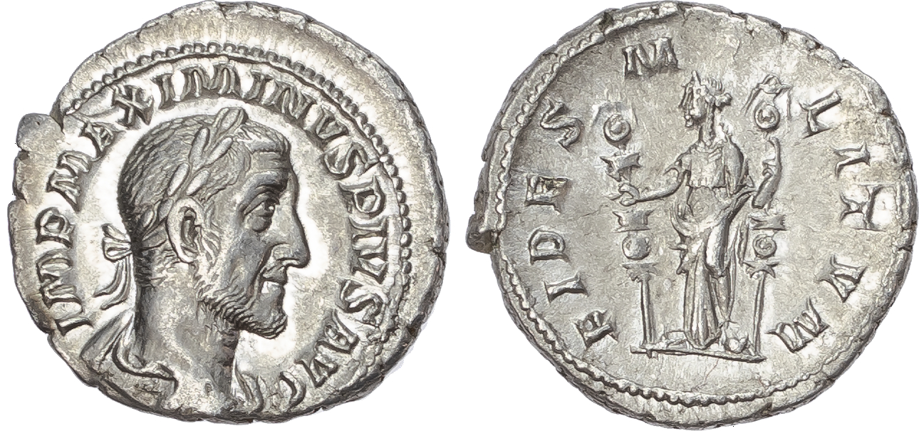 Maximinus Thrax (AD 235-238) AR Denarius, Rome, AD 236, 3.00g.