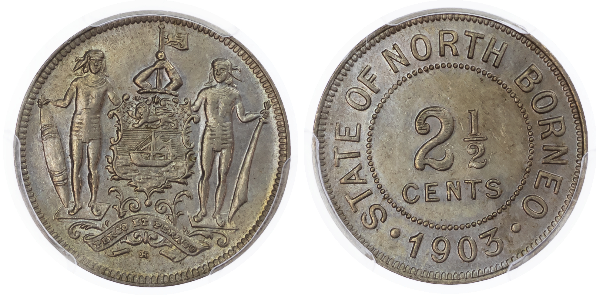 Borneo, Colonial. British North Borneo CU-NI 2.5 Cents. Heaton (Birmingham), 1903 H. 