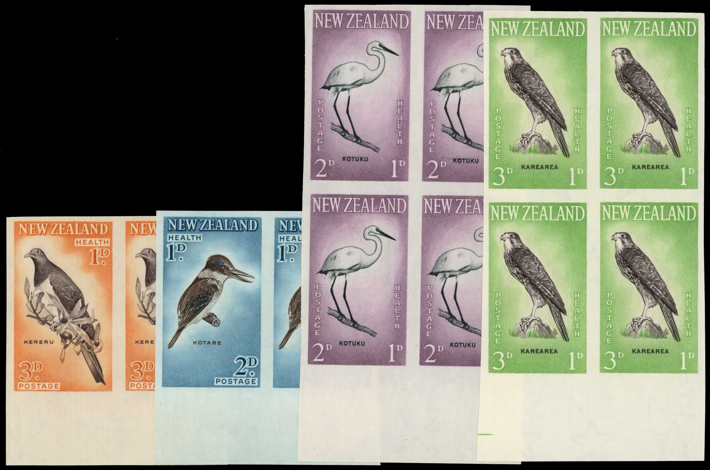 1960 Healths in imperforate bottom marginal...