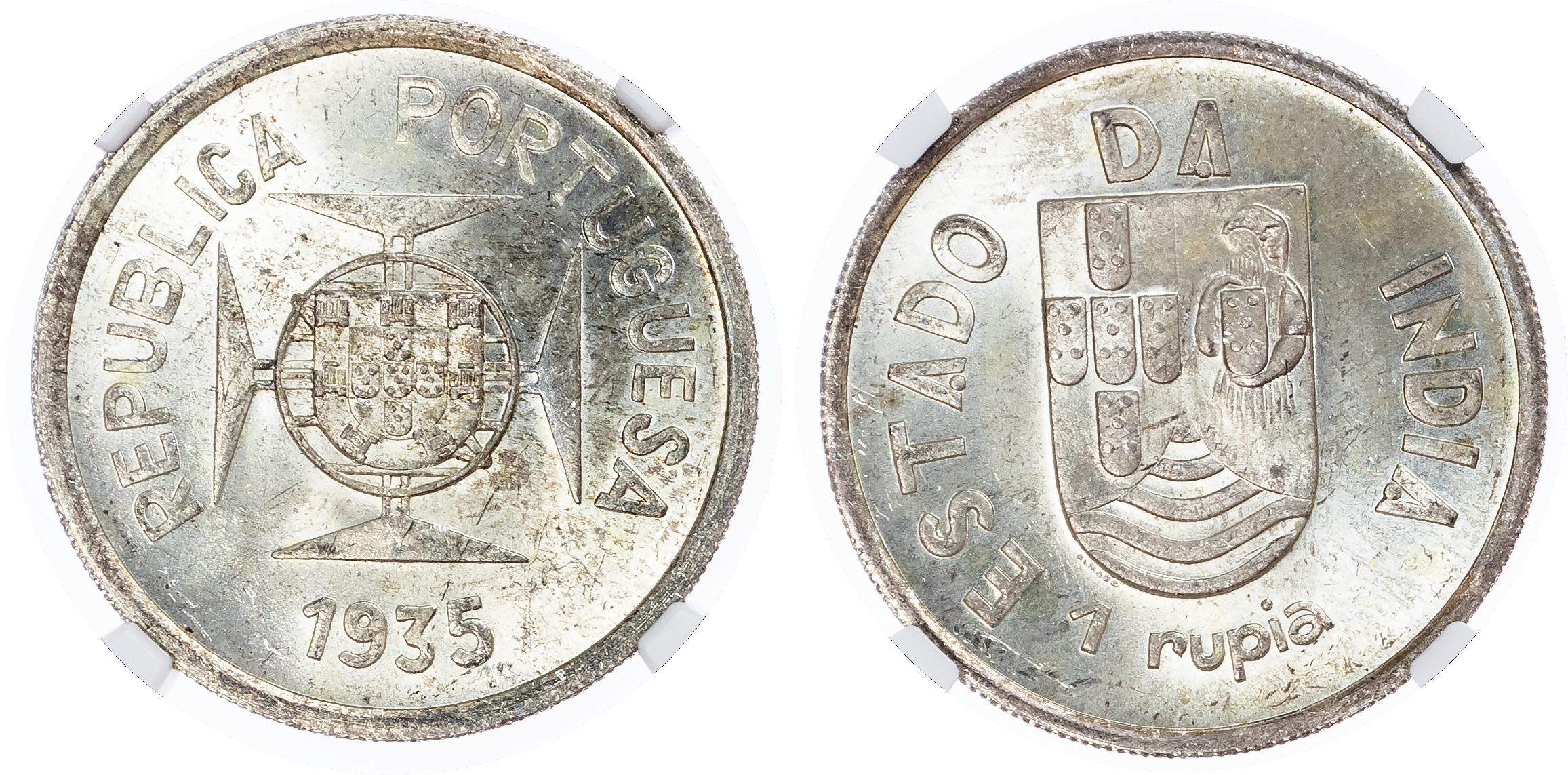 India. Portuguese Colonial AR Rupia. 1935. 