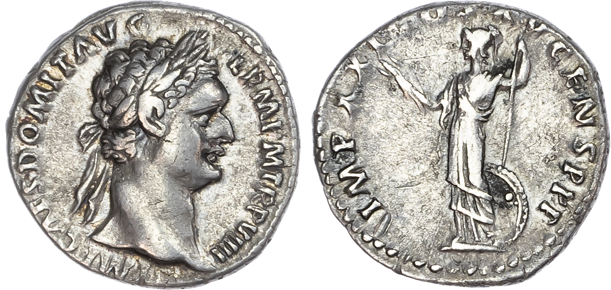 Domitian (AD 81-96) AR Denarius, Rome, AD 89-90, 3.20g.