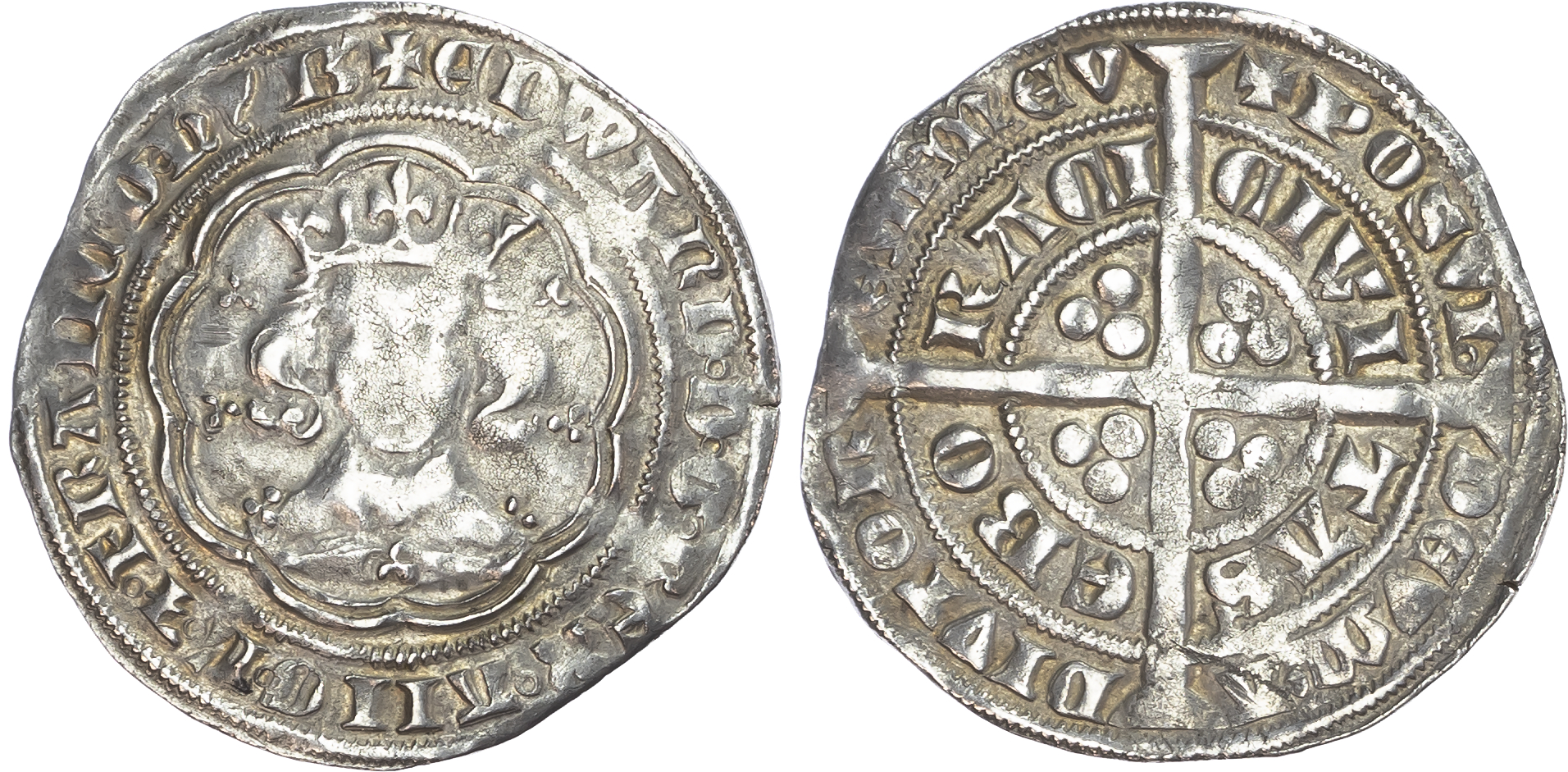 Edward III (1327-1377), Groat, fourth coinage, pre-treaty period, series E