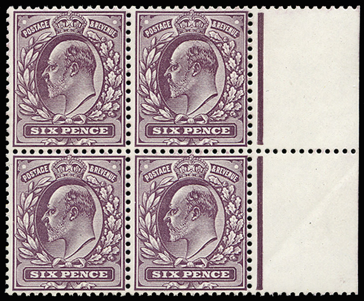 GB 1913 SG303a Mint unused o.g. block of four "No Cross on Crown"