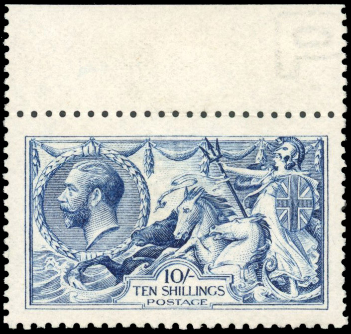GB 1915 DLR 10s deep blue, unmounted mint, SG 411
