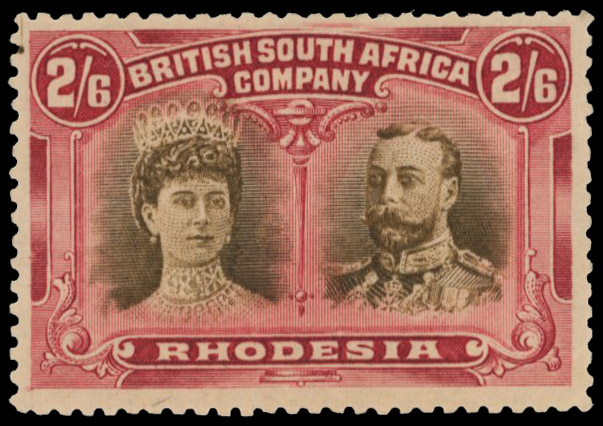 2s6d deep brown and brown-lake RSC E, position 13 printer's mark mint