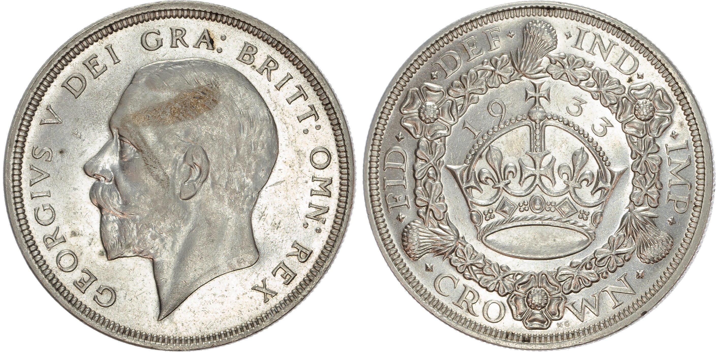 George V (1910-1936), Crown, 1933, wreath type.