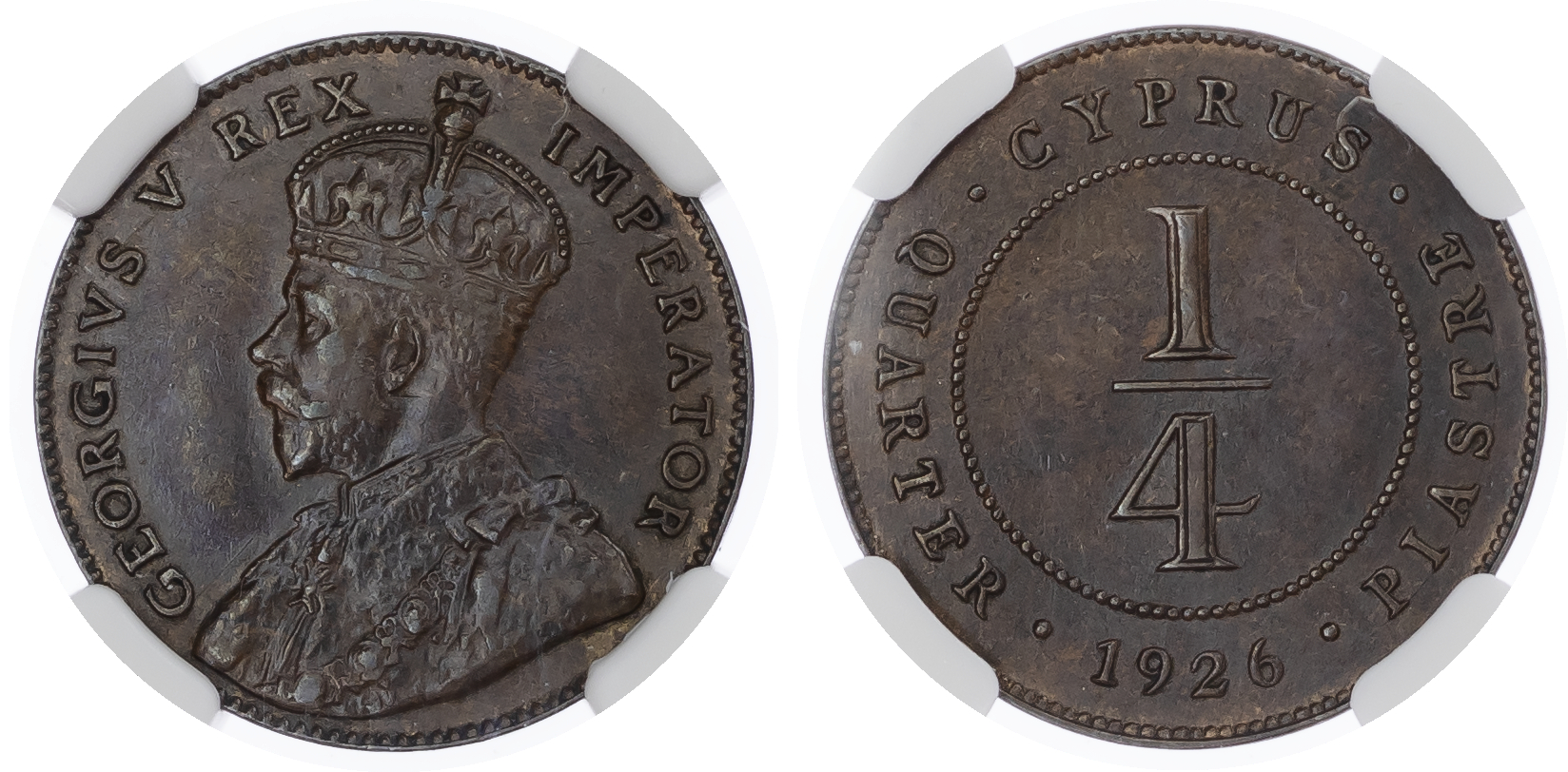 Cyprus, British Administration. George V CU 1/4 Piastre. 1926. 