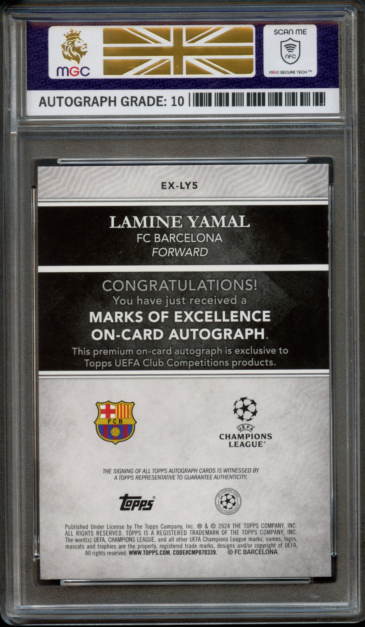 Past auction: MGC 10 2024 Topps Finest Lamine Yamal Gold Autograph 13/50 |  21 November 2025