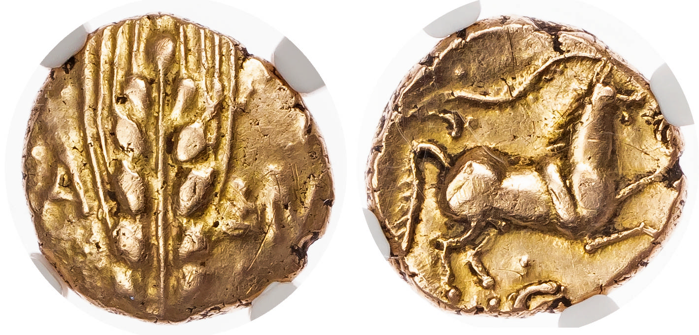 Trinovantes & Catuvellauni, Cunobelin (c. AD 10-43) AV Stater, ‘Wild’ type, 5.46g. 