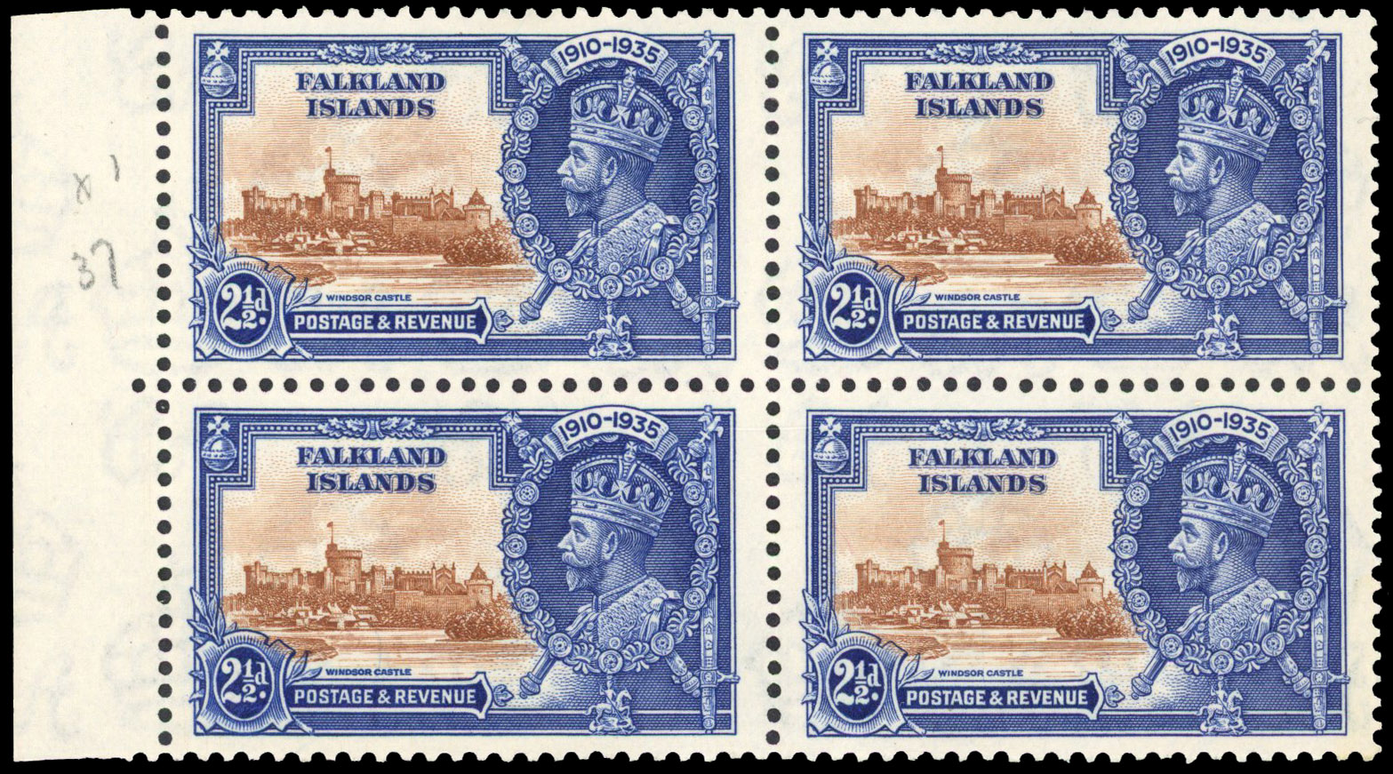 Falkland Islands SG 140d block mint