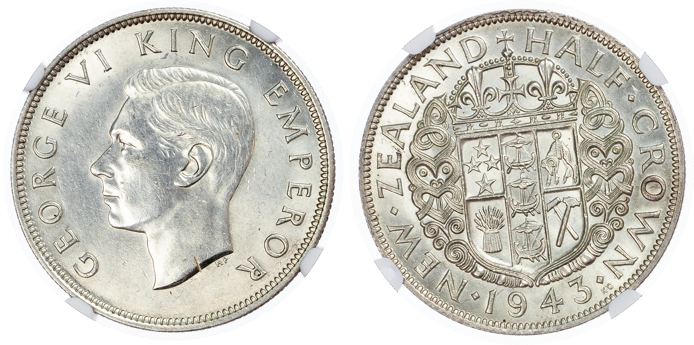 New Zealand. George VI AR Halfcrown. 1943.