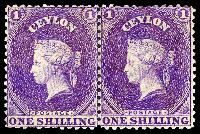 Ceylon SG 71b mint pair 