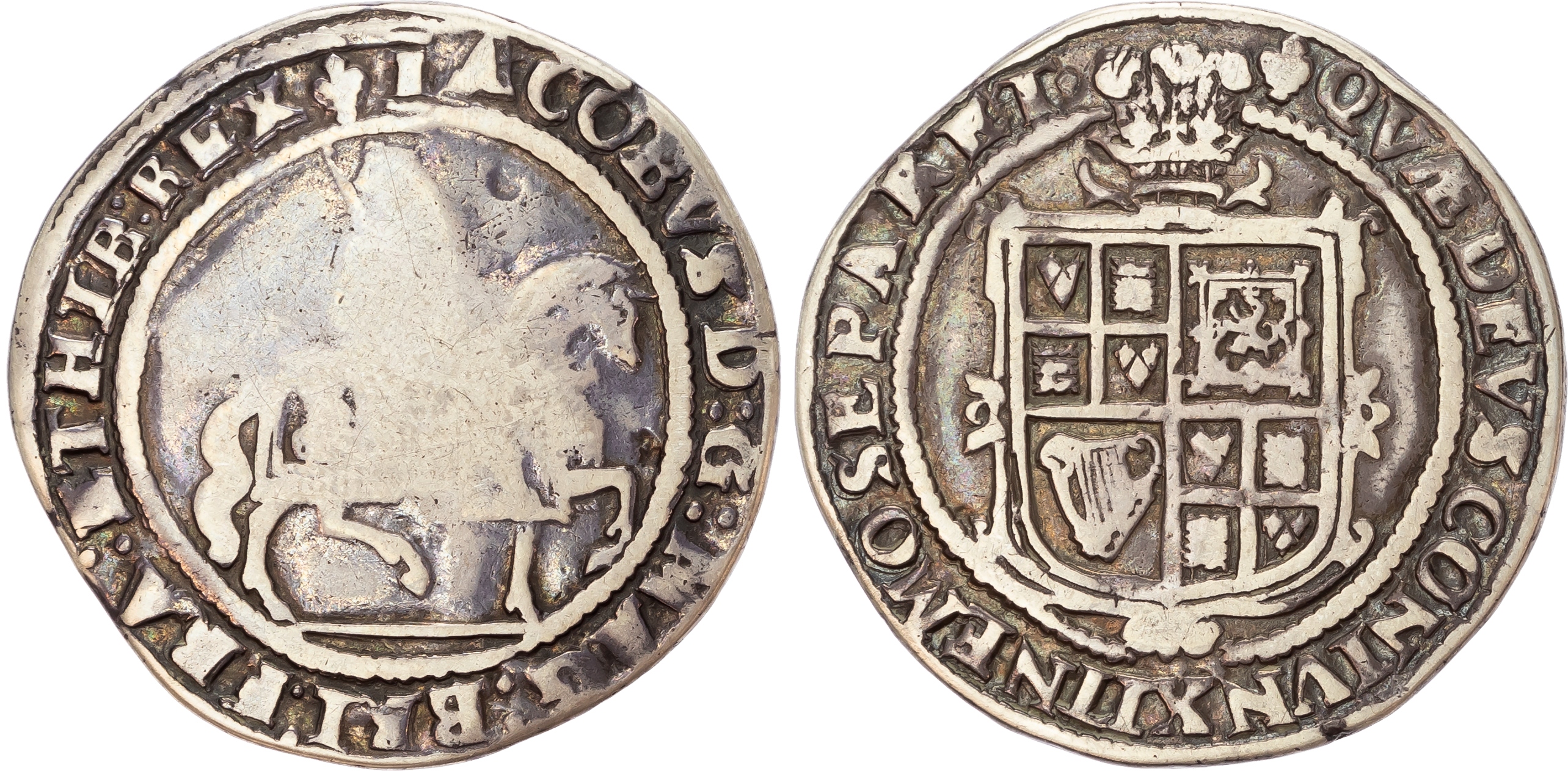 James I (1603-1625), Halfcrown, third coinage, mintmark lis (1623-24).