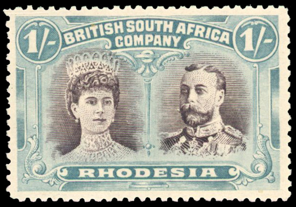 RSC D 1s brown-black and deep turquoise-green, mint