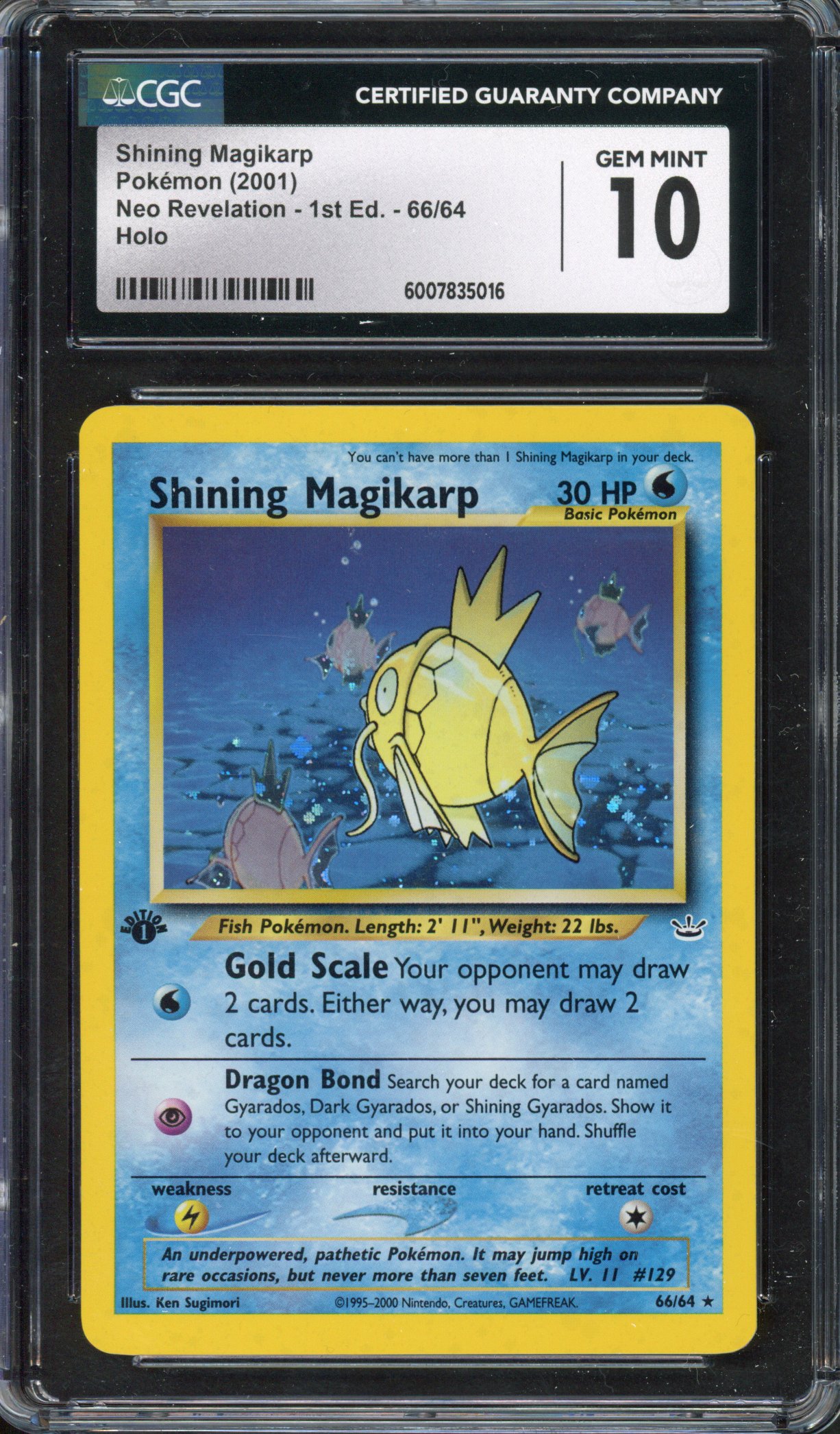 CGC 10 Shining Magikarp 1st Edition 66/64 - Neo Revelation 
