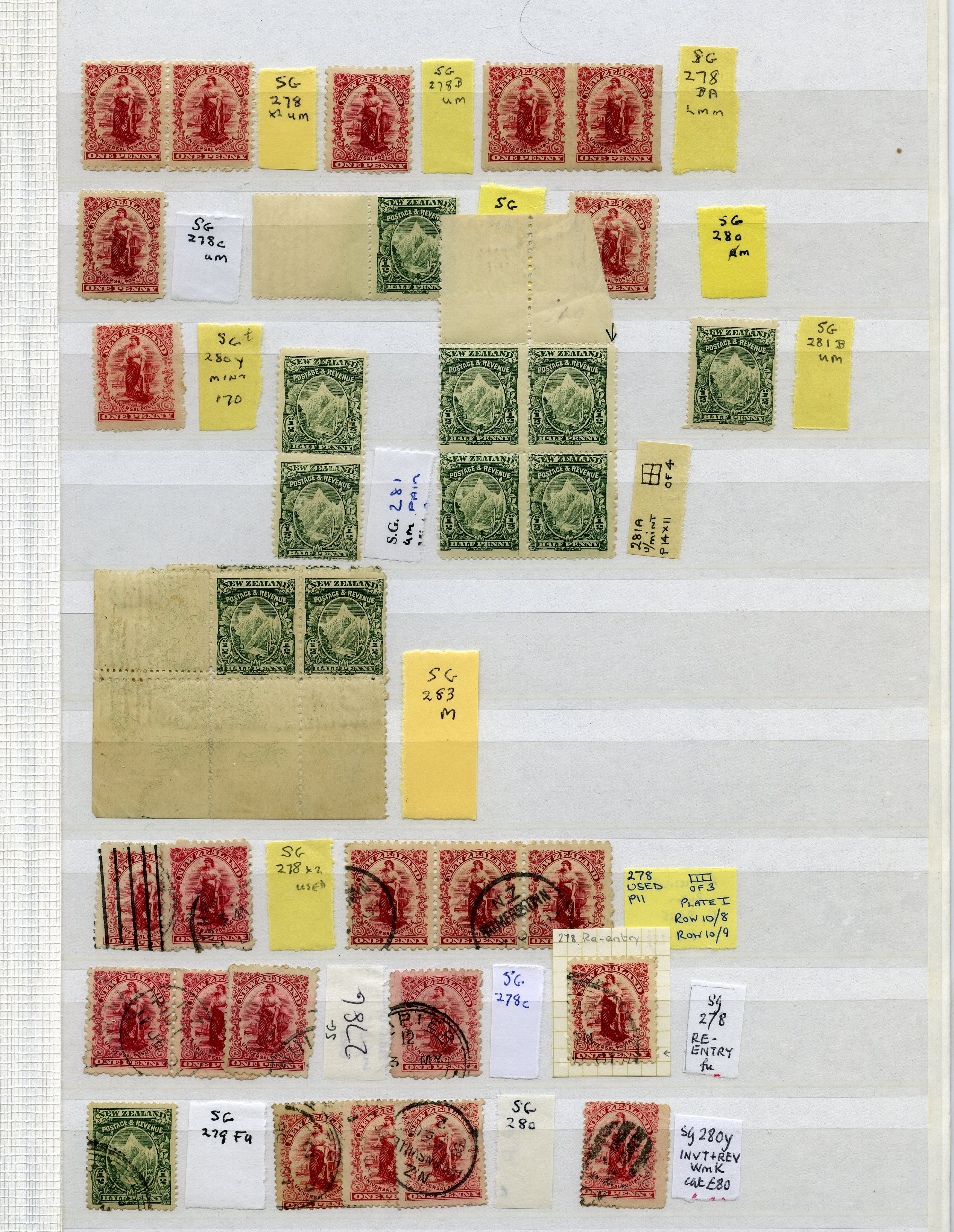 1901 (Feb-Dec) ½ds and 1ds on Pirie...