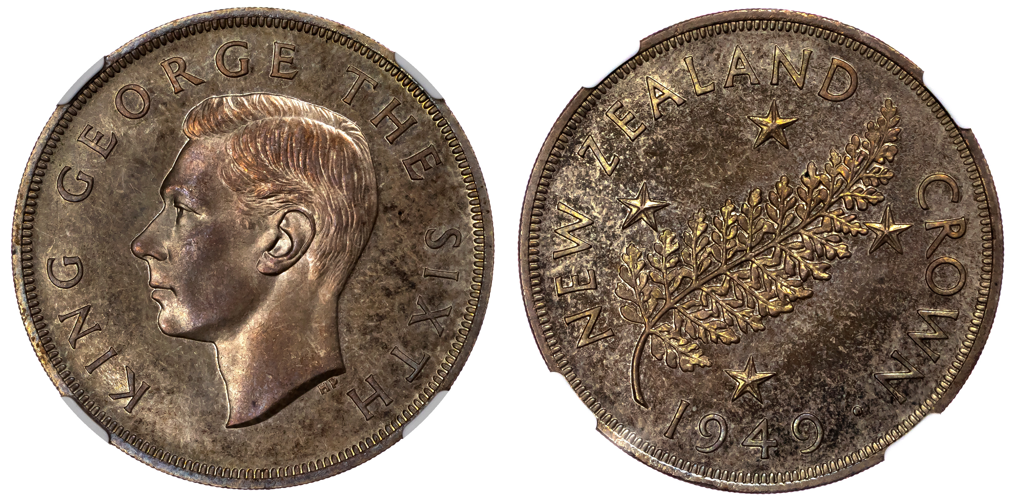 New Zealand, George VI (1936-1952), silver Proof Crown PF 64 - Royal Visit