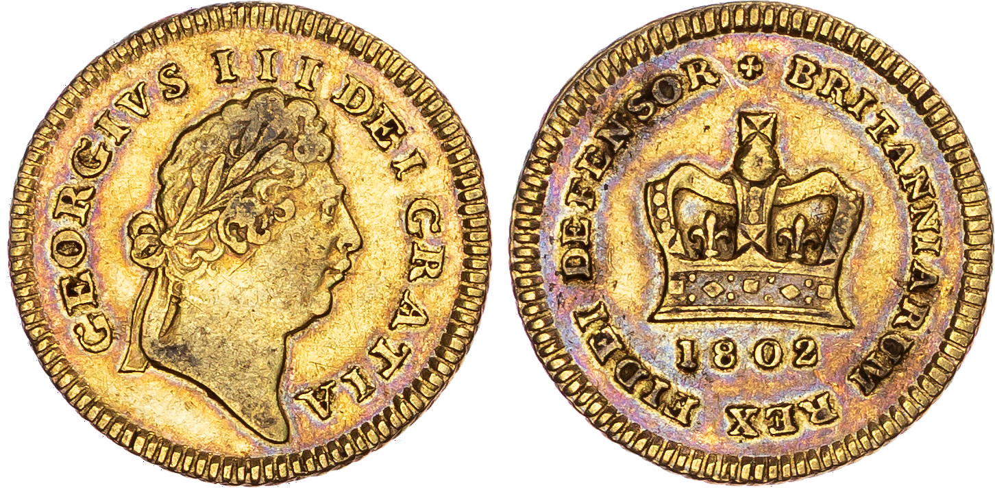 George III (1760-1820), AV Third Guinea, 1802.